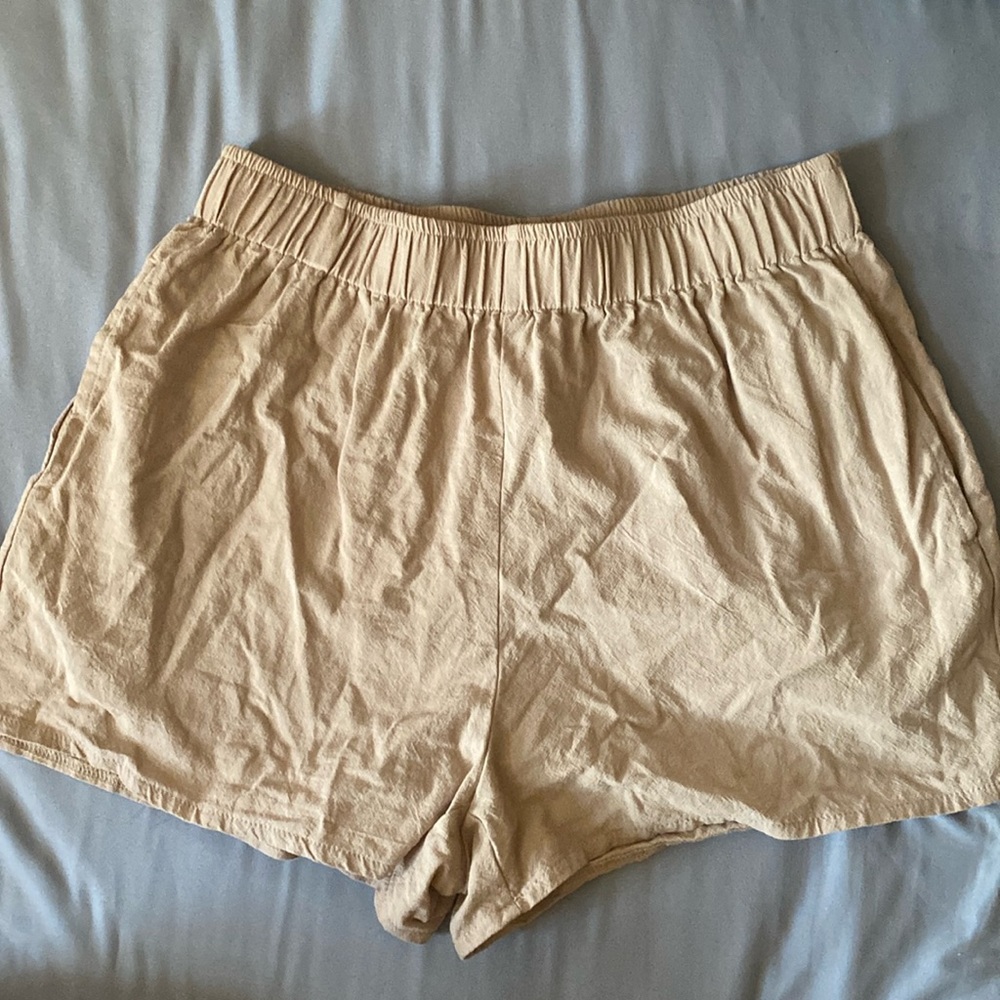 Khaki High Waisted Shorts